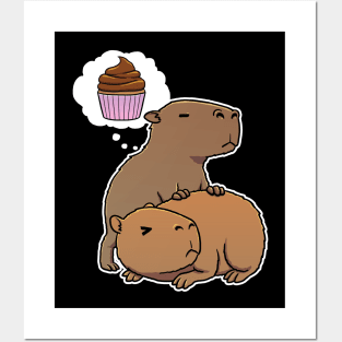 Capybara hungry for a Cupcakes Posters and Art